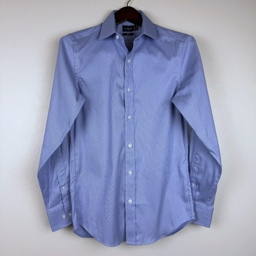 J. Crew Men’s Slim Bowery Performance Stretch Dress Shirt Blue XS NWT